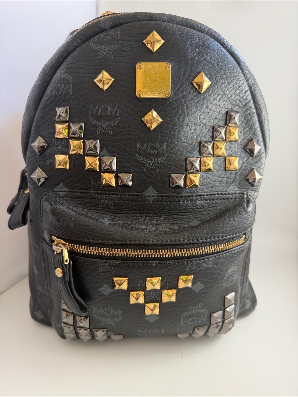 MCM Visetos Stark Small Stud Backpack
